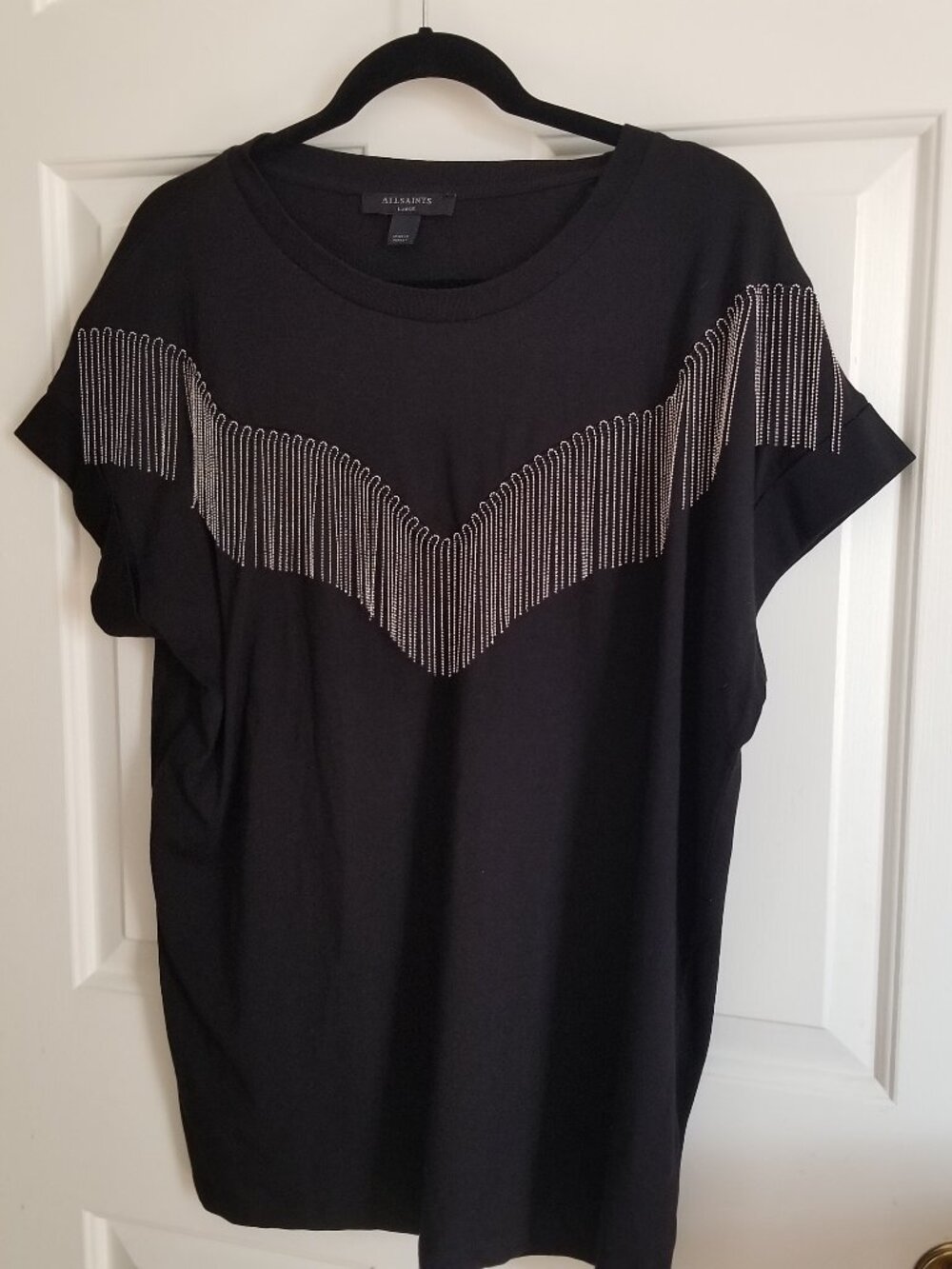 ALL SAINTS IMO BOY TASSLE TEE NWT L